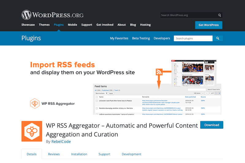 rss feed for wordpress blog