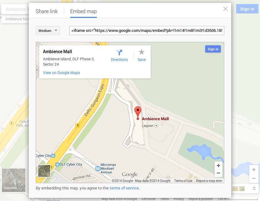 embed google map wordpress